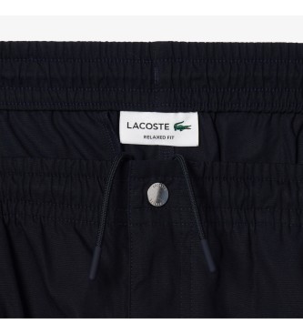 Lacoste Relaxed fit navy poplin shorts