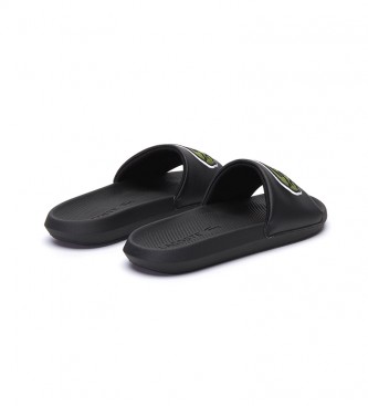 Lacoste Croco black flip flops