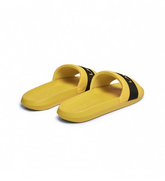 Lacoste Yellow fabric Croco flip flops 