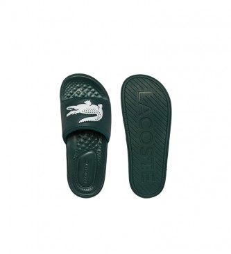 Lacoste Green logo flip flops