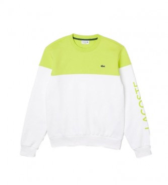 Lacoste Classic fit sweatshirt Colour block yellow, white
