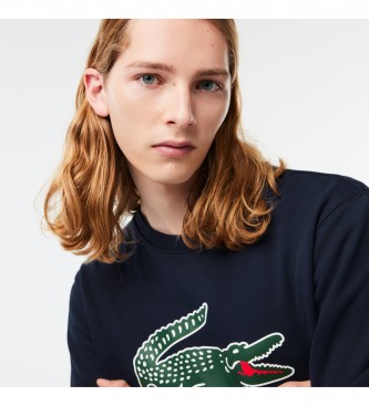 Lacoste Sweatshirt med klassisk passform i marinbl bomullsfleece
