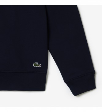 Lacoste Sweat-shirt de coupe classique en molleton de coton bleu marine