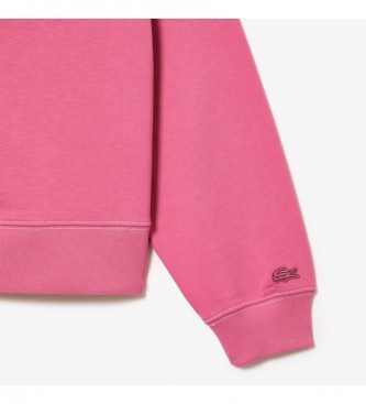 Lacoste Camisola com textura de camisola com capuz cor-de-rosa