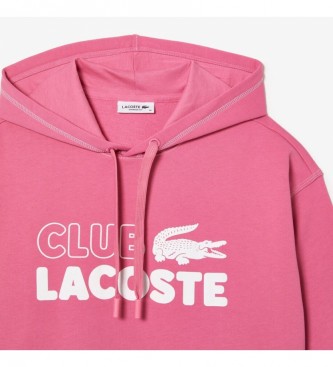 Lacoste Lyserd sweatshirt med htte med struktureret print