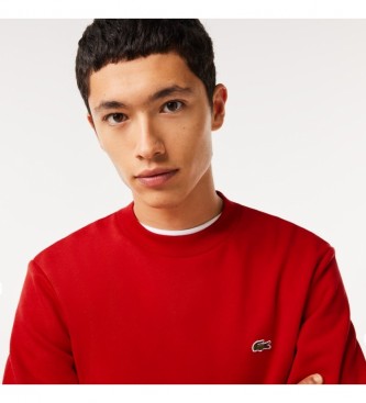 Lacoste Sweatshirt em algodo orgnico escovado vermelho