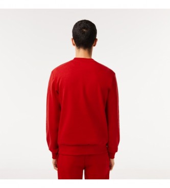 Lacoste Sweatshirt aus roter, gebrsteter Bio-Baumwolle