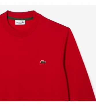 Lacoste Sweatshirt aus roter, gebrsteter Bio-Baumwolle