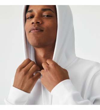 Lacoste Sweat-shirt à capuche en coton biologique blanc