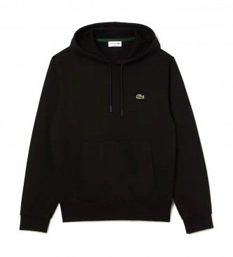 Lacoste Organic cotton sweatshirt with hood black