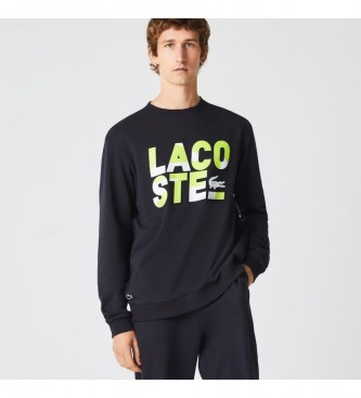 Lacoste Navy printed cotton fleece sweatshirt