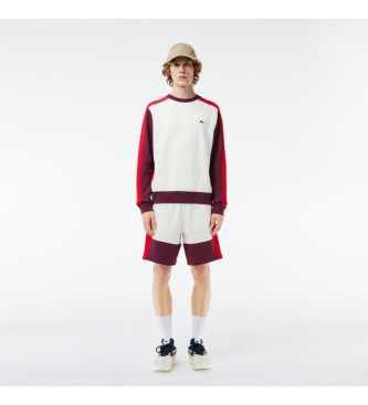 Lacoste Sweatshirt Fleece Design hvid, rd