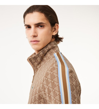 Lacoste Monogram jacquard sweatshirt brun