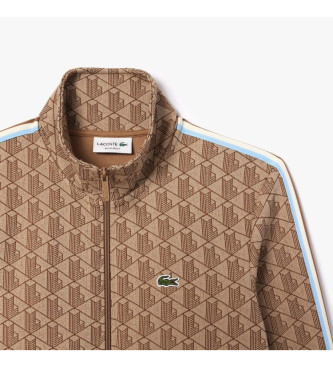 Lacoste Monogram jacquard sweatshirt bruin