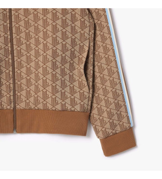 Lacoste Monogram jacquard sweatshirt brun