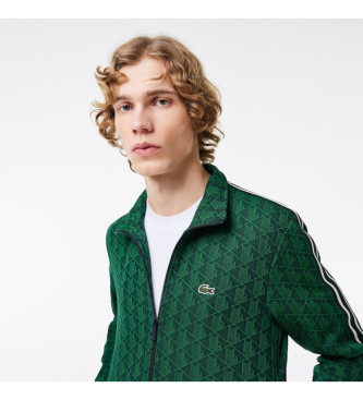 Lacoste Monogram jacquard sweatshirt green