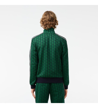 Lacoste Monogram jacquard sweatshirt green