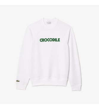 Lacoste Jogger sweatshirt in piqu-effect met witte slogan
