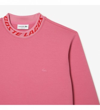 Lacoste Logotipo da camisola Colarinho rosa