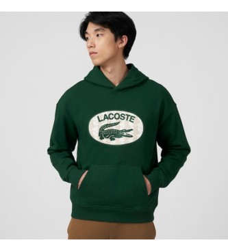 Lacoste Loose fit sweater met capuchon groen