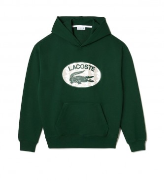 Lacoste Loose fit sweater met capuchon groen