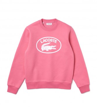 Lacoste Sweatshirt med ls pasform i pink fleece