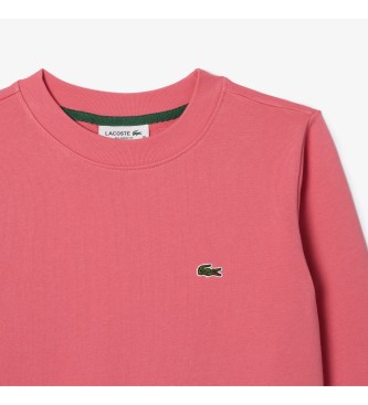 Lacoste Sweatshirt de pelcia cor-de-rosa sem escovas