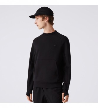 Lacoste Sweatshirt with kangaroo pocket black
