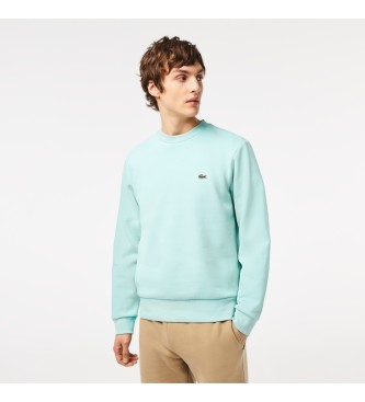 Lacoste Turquoise Geborsteld Katoenen Sweatshirt