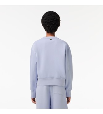 Lacoste Joggersweatshirt i lyseblt stof med dobbelt overflade