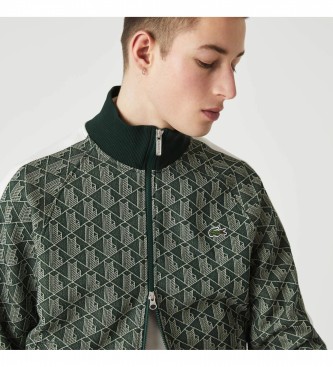Lacoste Unisex jacquard green printed sweatshirt