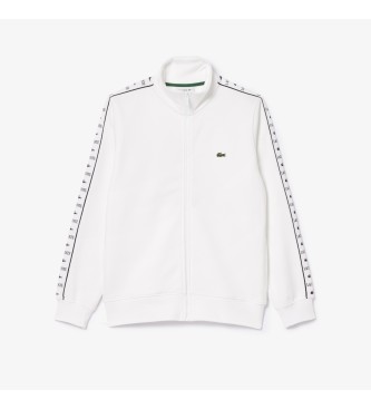 Lacoste Sweatshirt med dragkedja och vit rand och logotyp