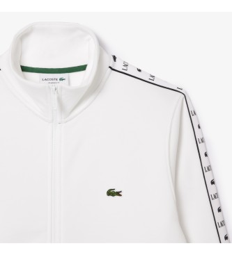 Lacoste Sweater met rits, witte streep en logo