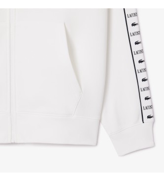 Lacoste White zip-up sweatshirt