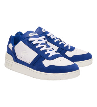 Lacoste Leder-SneakersT-Clip on Kontrast blau