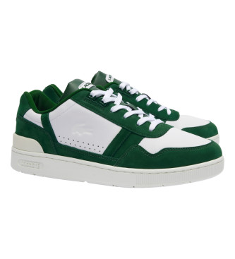 Lacoste Sneakers T-Clip in pelle verde a contrasto
