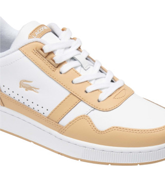 Lacoste Contrast T-Clip Leren Sneakers Bruin