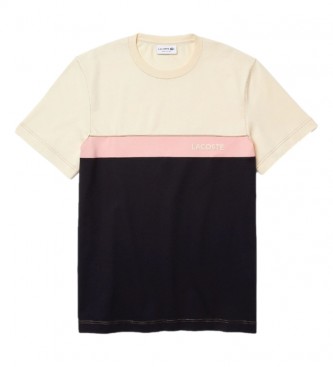 Lacoste Beige color block t-shirt