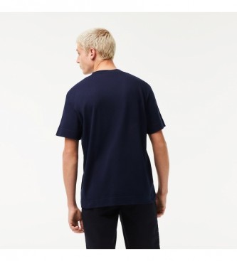 Lacoste T-shirt unisexe en coton biologique bleu marine