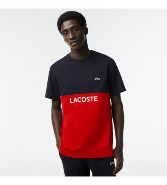 Lacoste T-shirt i blokfarve navy, rød - med fodtøj, mode og tilbehør - bedste mærker i sko og designersko