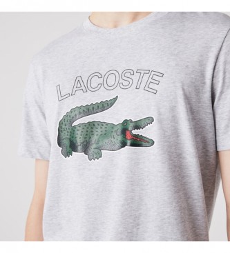 Lacoste T-shirt com logtipo cinzento