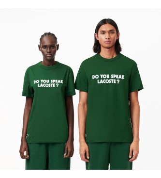 Lacoste T-shirt com slogan verde