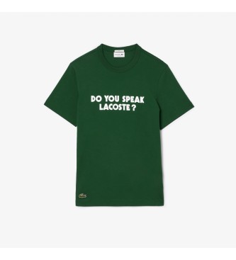 Lacoste T-shirt met groene slogan