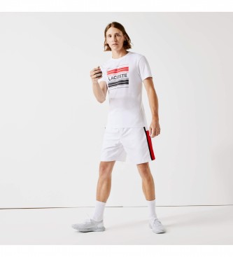 Lacoste T-shirt sportiva con logo stilizzato bianca