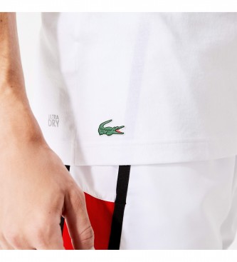 Lacoste T-shirt sportiva con logo stilizzato bianca