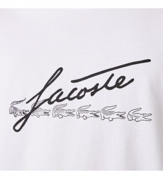 Lacoste T-shirt Crocodilo Assinatura branca