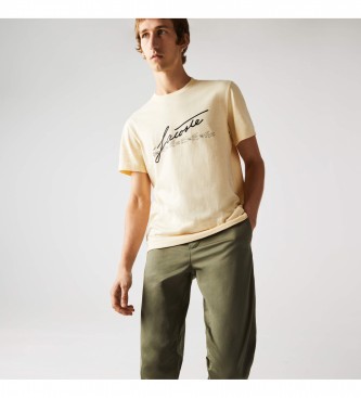 Lacoste Beige Crocodile Print T-shirt 