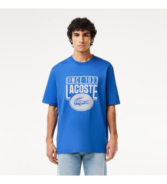 Lacoste Camiseta loose fit de punto azul