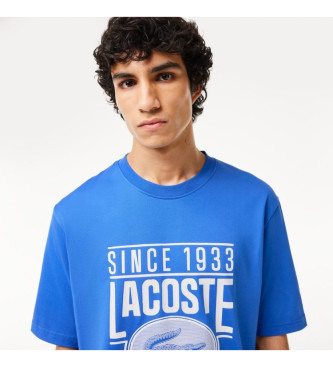 Lacoste T-shirt blu in maglia dalla vestibilit ampia
