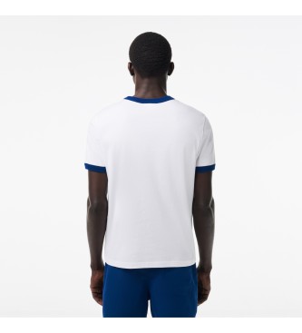 Lacoste T-shirt z kontrastowymi białymi detalami